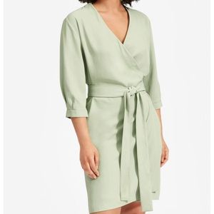 Everlane Japanese GoWeave Wrap Dress in Mint Green